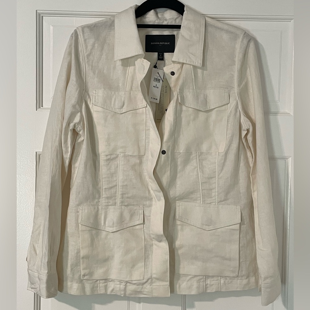 Banana Republic linen utility jacket w/ tags SMALL - Picture 2 of 10